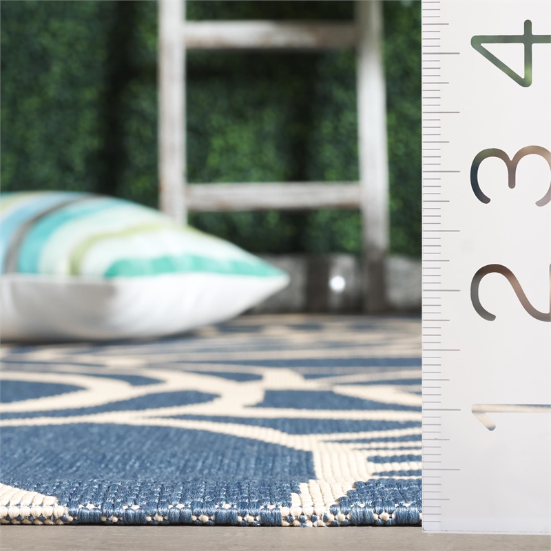 Safavieh Courtyard Blue Indoor Outdoor Rug - Runner 2'4