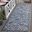 Safavieh Courtyard Blue Indoor Outdoor Rug - Runner 2'4