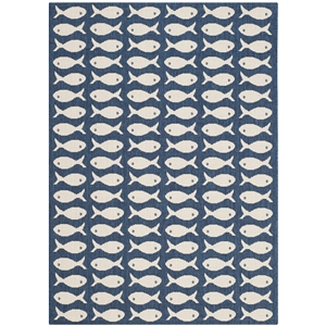 Safavieh Courtyard Navy Indoor Outdoor Rug - 4' x 5'7&quot