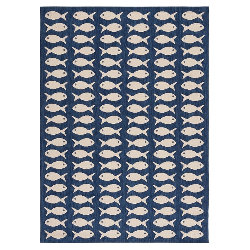 Safavieh Courtyard Navy Indoor Outdoor Rug - 5'3&quot x 7'7&quot