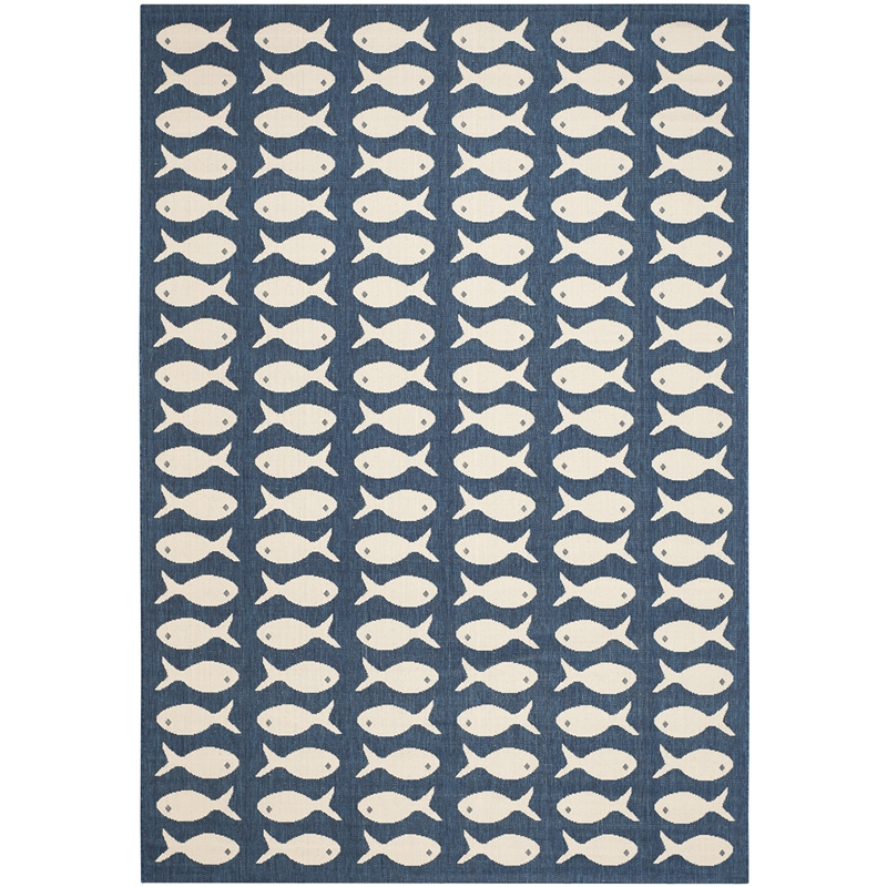 Safavieh Courtyard Navy Indoor Outdoor Rug - 6'7