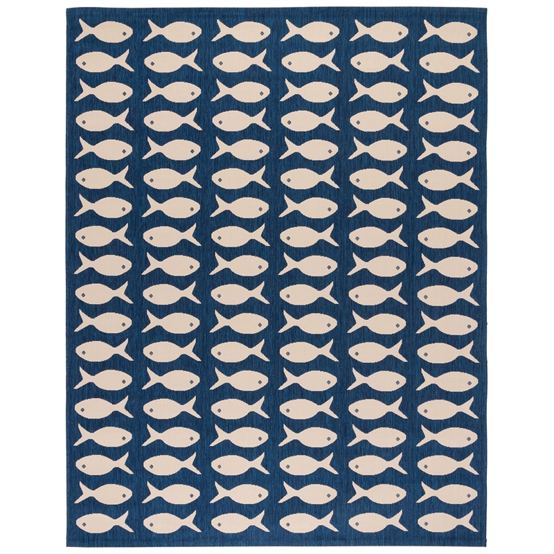 Safavieh Courtyard Navy Indoor Outdoor Rug - 8' x 11'