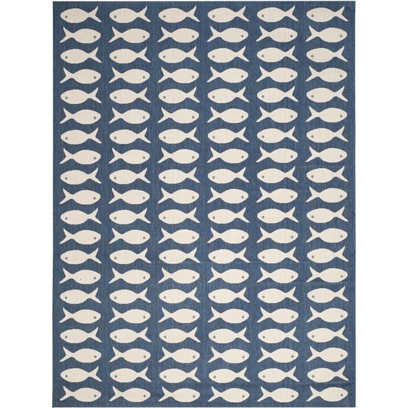 Safavieh Courtyard Navy Indoor Outdoor Rug - 9' x 12'
