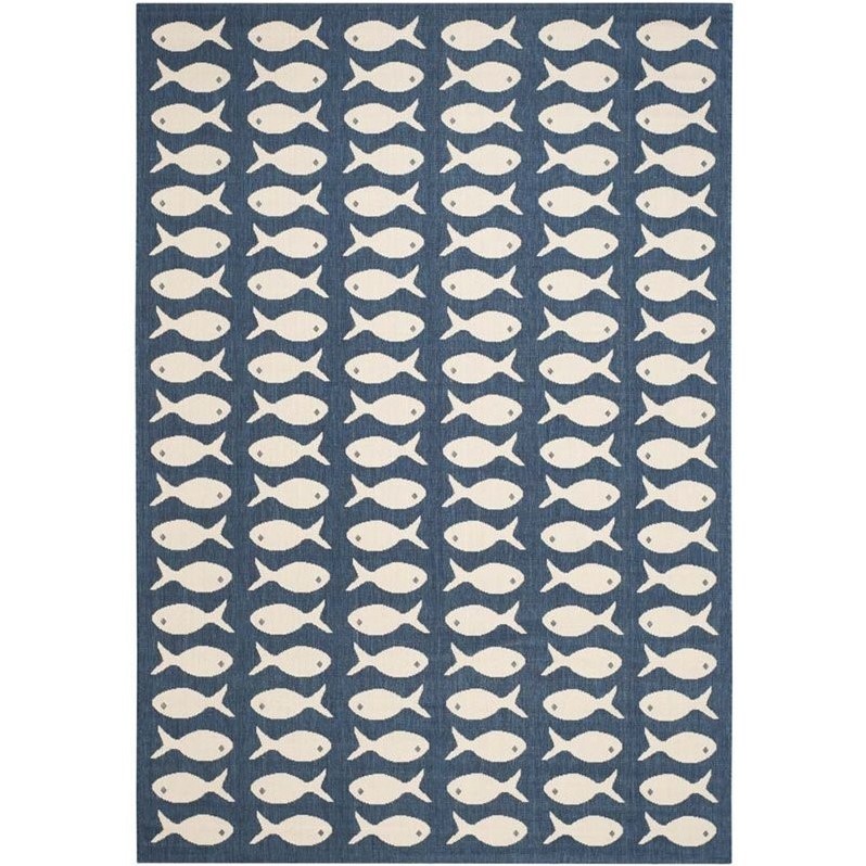 Safavieh Courtyard Navy Indoor Outdoor Rug - Runner 2'3