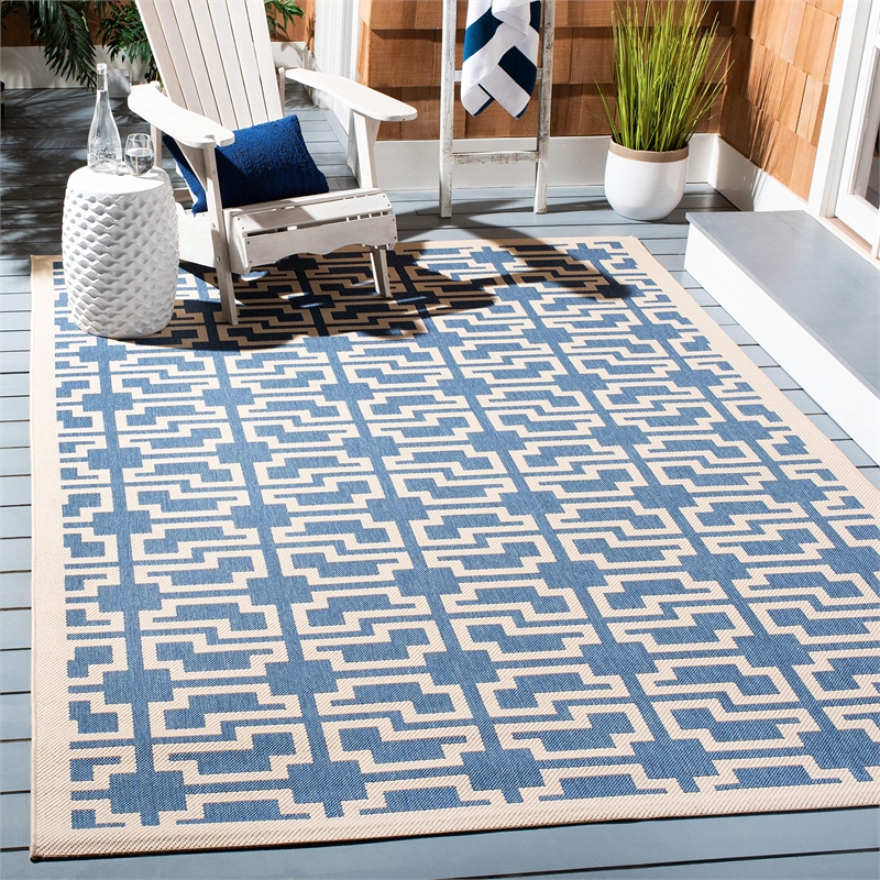 Safavieh Courtyard Blue Indoor Outdoor Rug - 2'7