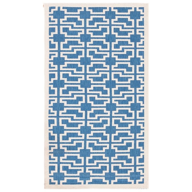 Safavieh Courtyard Blue Indoor Outdoor Rug - 2'7