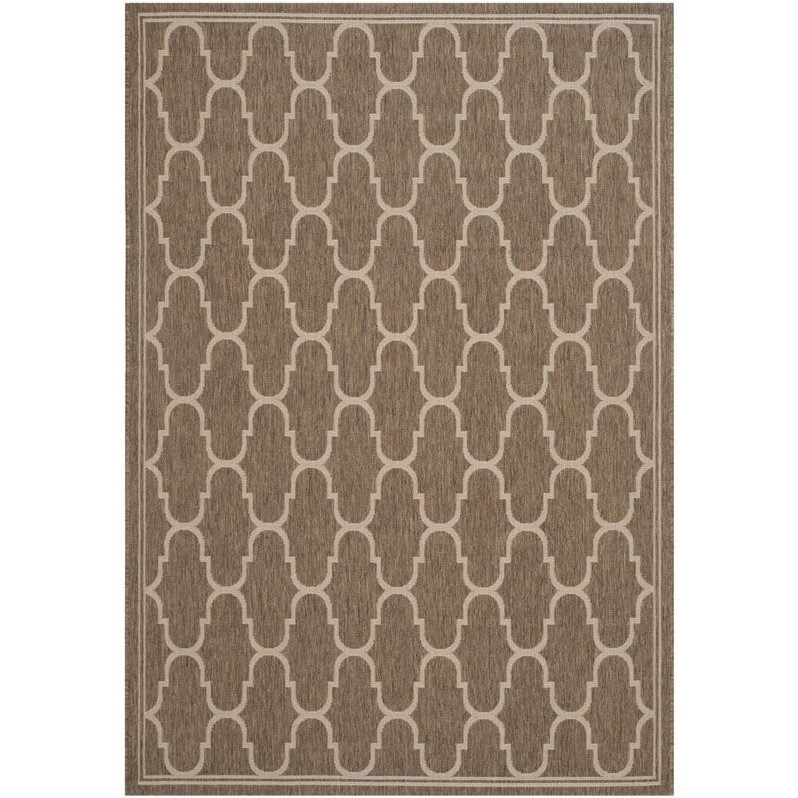 Safavieh Courtyard Brown Indoor Outdoor Rug - 5'3