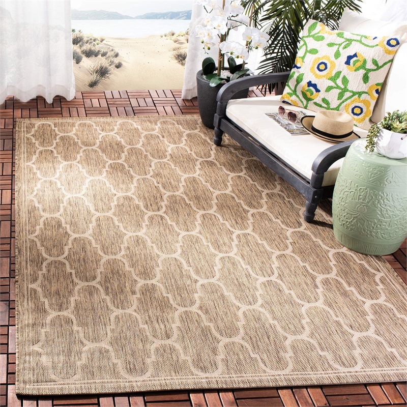 Safavieh Courtyard Brown Indoor Outdoor Rug - 8' x 11'2
