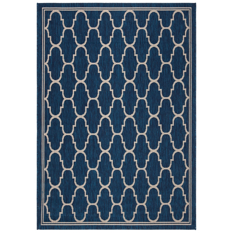 Safavieh Courtyard Navy Indoor Outdoor Rug - 4' x 5'7