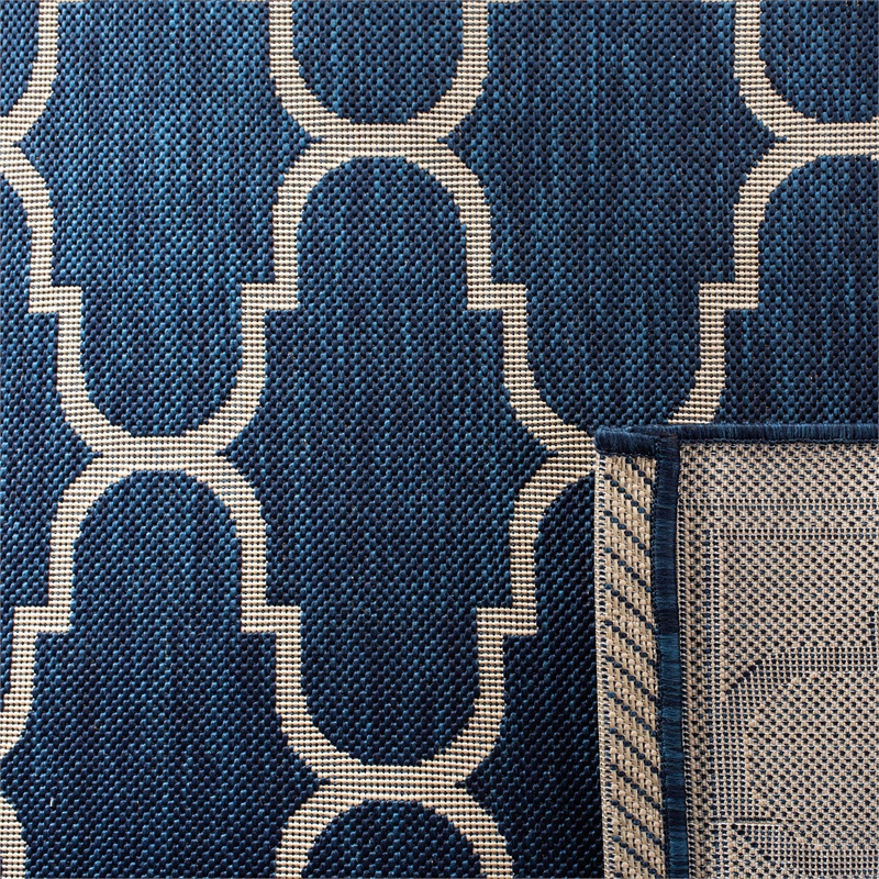 Safavieh Courtyard Navy Indoor Outdoor Rug - 4' x 5'7