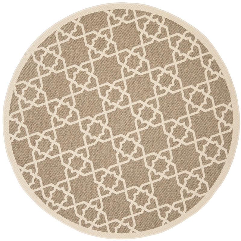 Safavieh Courtyard Brown Indoor Outdoor Rug - Round 5'3