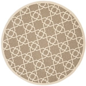 Safavieh Courtyard Brown Indoor Outdoor Rug - Round 5'3&quot