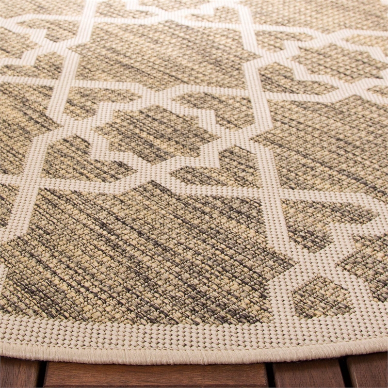 Safavieh Courtyard Brown Indoor Outdoor Rug - Round 5'3
