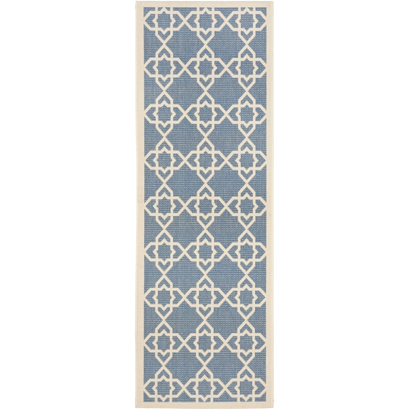 Safavieh Courtyard Blue Indoor Outdoor Rug - Runner 2'3