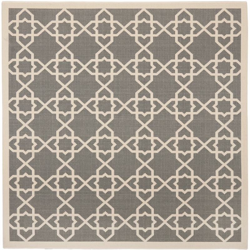 Safavieh Courtyard Grey Indoor Outdoor Rug - Square 7'10