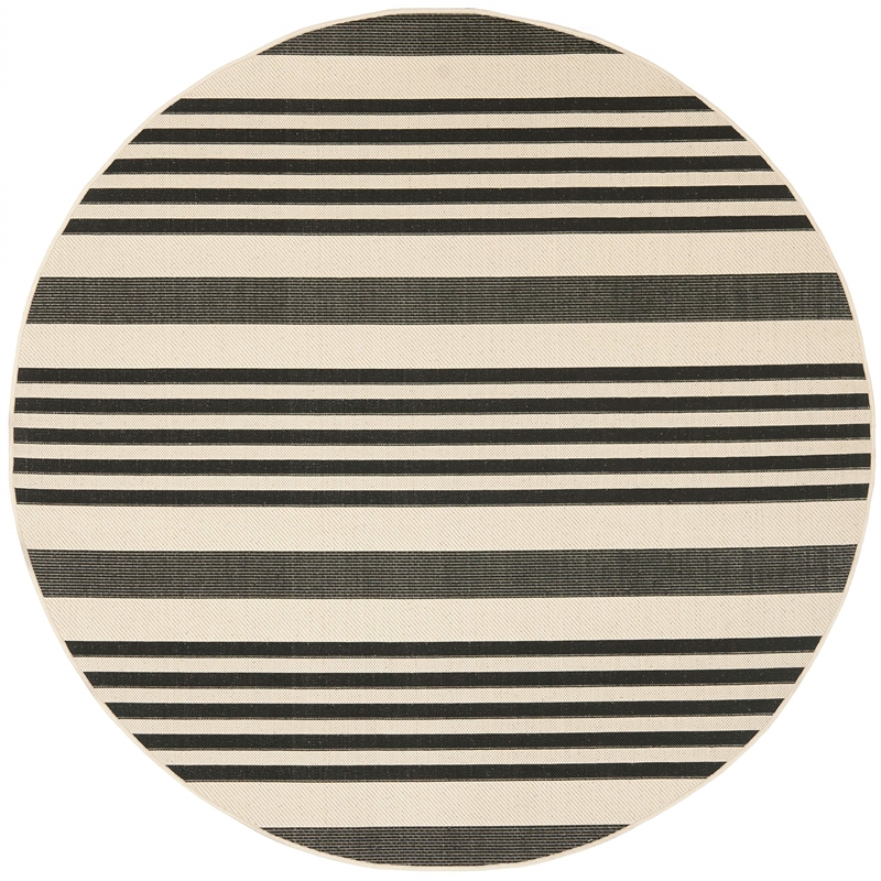 Safavieh Courtyard Black Indoor Outdoor Rug - Round 5'3