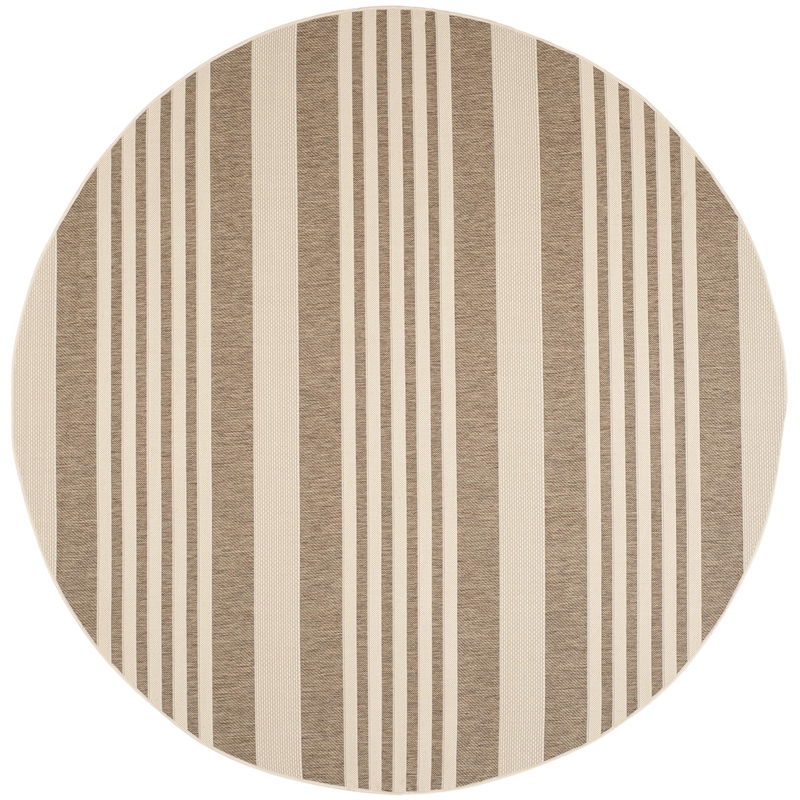 Safavieh Courtyard Brown Indoor Outdoor Rug - Round 7'10
