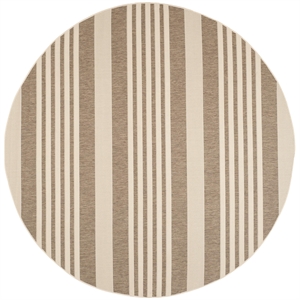 Safavieh Courtyard Brown Indoor Outdoor Rug - Round 7'10&quot