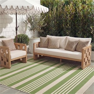 Safavieh Courtyard Green Indoor Outdoor Rug - 8' x 11'