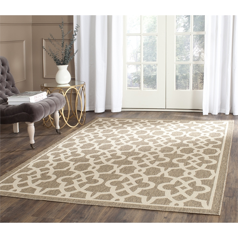 Safavieh Courtyard Mocha Indoor Outdoor Rug - 2'7