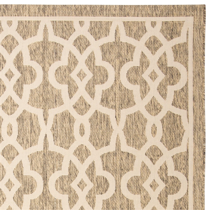 Safavieh Courtyard Mocha Indoor Outdoor Rug - 4' x 5'7