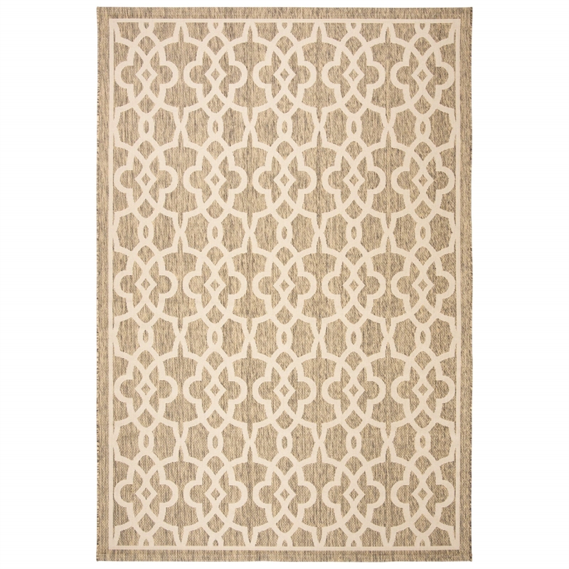 Safavieh Courtyard Mocha Indoor Outdoor Rug - 5'3