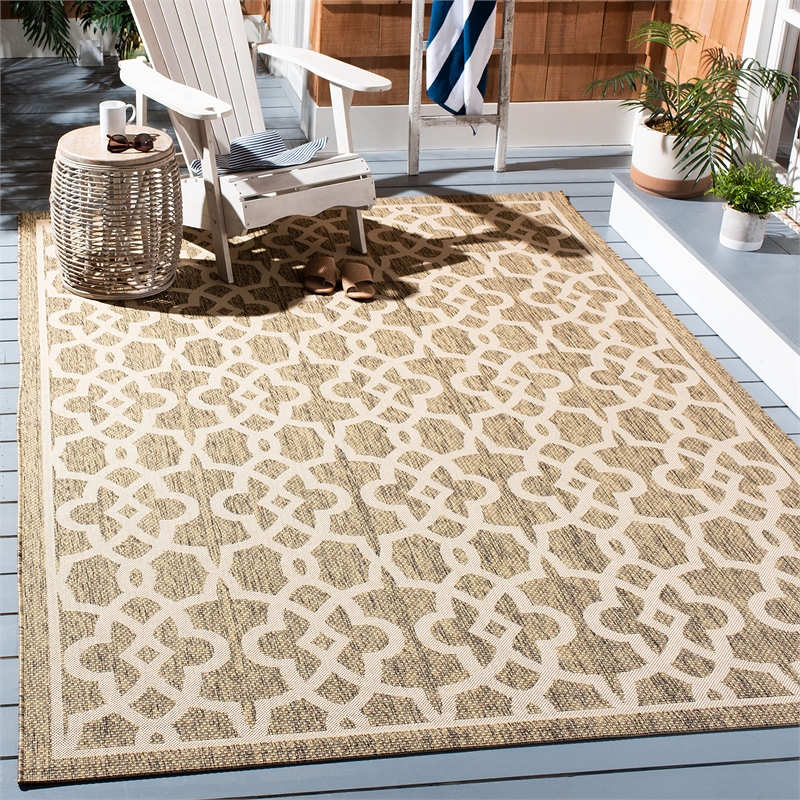 Safavieh Courtyard Mocha Indoor Outdoor Rug - 8' x 11'
