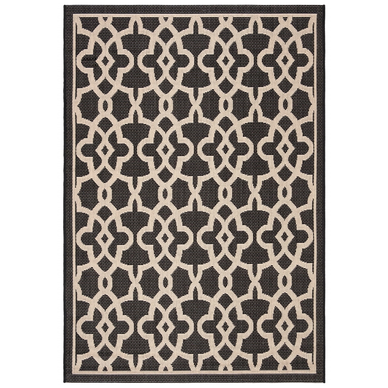 Safavieh Courtyard Black Indoor Outdoor Rug - 4' x 5'7