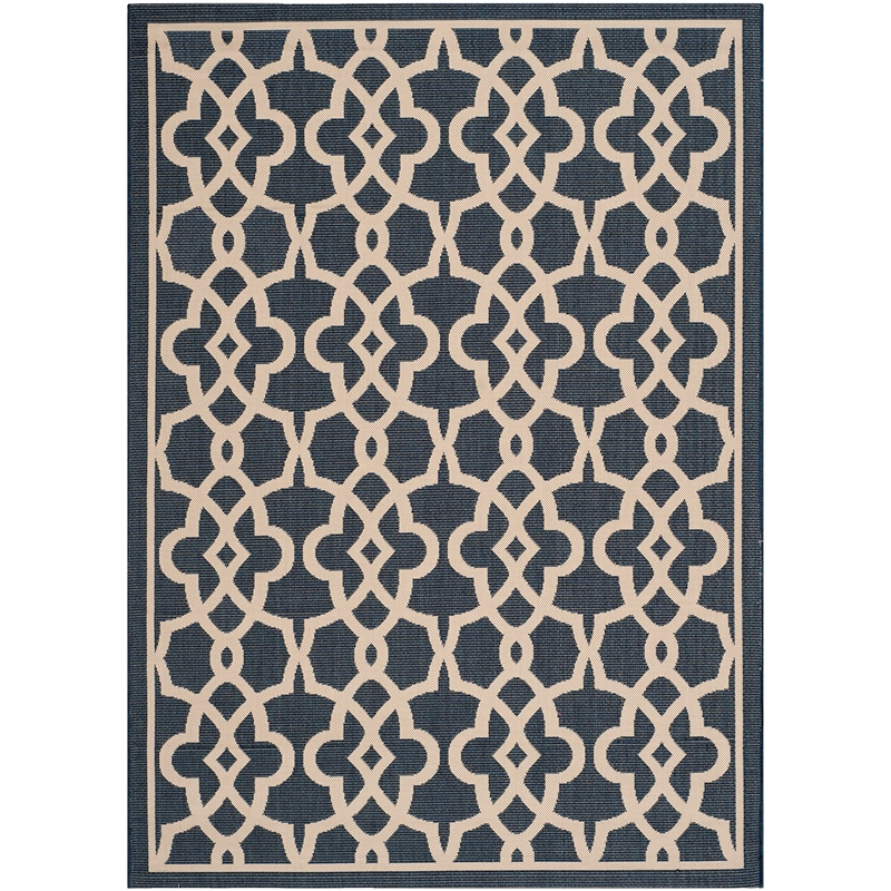 Safavieh Courtyard Navy Indoor Outdoor Rug - 4' x 5'7