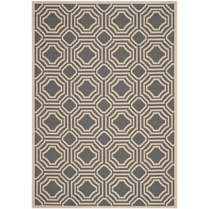 Safavieh Courtyard Anthracite Indoor Outdoor Rug - 6'7&quot x 9'6&quot