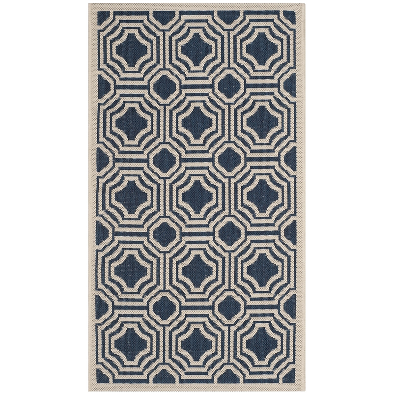 Safavieh Courtyard Navy Indoor Outdoor Rug - 2' x 3'7