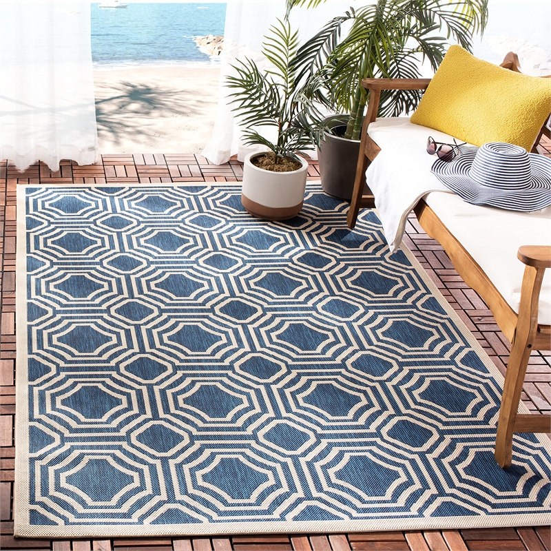 Safavieh Courtyard Navy Indoor Outdoor Rug - 2'7