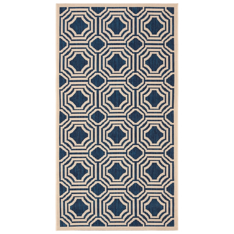 Safavieh Courtyard Navy Indoor Outdoor Rug - 2'7