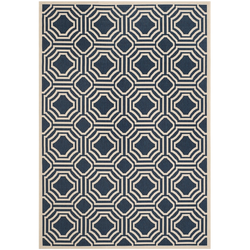 Safavieh Courtyard Navy Indoor Outdoor Rug - 5'3