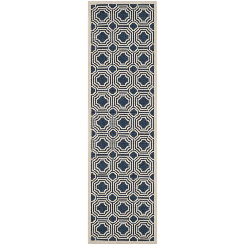 Safavieh Courtyard Navy Indoor Outdoor Rug - Runner 2'3