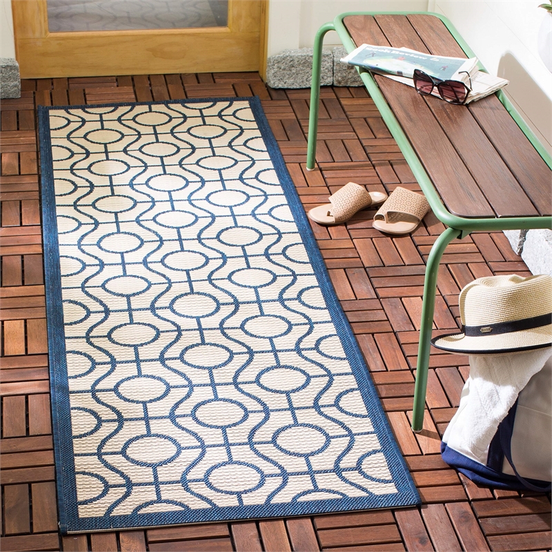 Safavieh Courtyard Beige Indoor Outdoor Rug - 8' x 11'