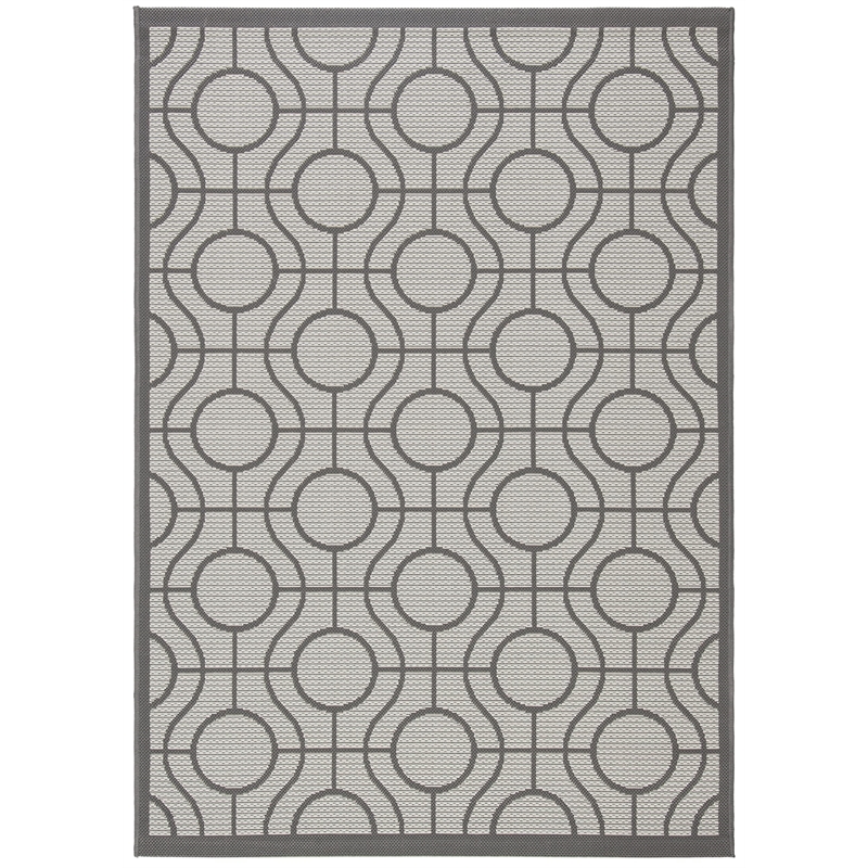 Safavieh Courtyard Light Grey Indoor Outdoor Rug - 4' x 5'7
