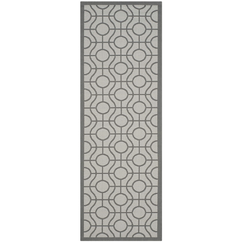 Safavieh Courtyard Light Grey Indoor Outdoor Rug - Runner 2'3