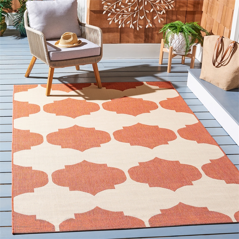 Safavieh Courtyard Beige Indoor Outdoor Rug - 2'7