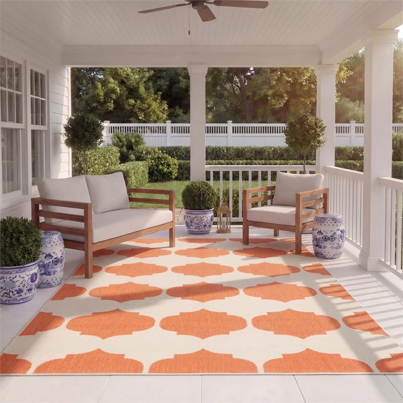Safavieh Courtyard Beige Indoor Outdoor Rug - 8' x 11'