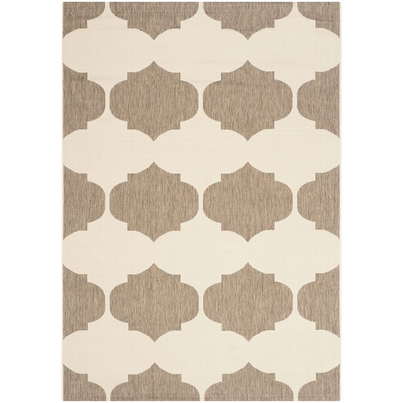 Safavieh Courtyard Beige Indoor Outdoor Rug - 4' x 5'7