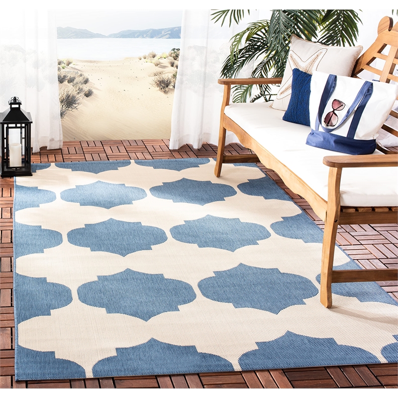 Safavieh Courtyard Beige Indoor Outdoor Rug - 2'7