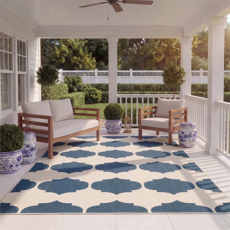 Safavieh Courtyard Beige Indoor Outdoor Rug - 8' x 11'