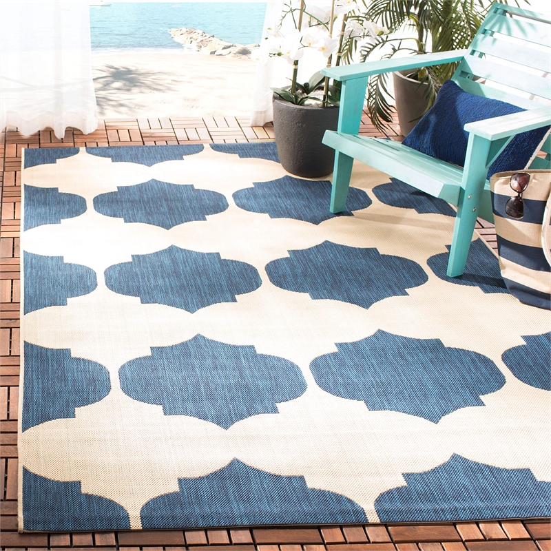 Safavieh Courtyard Beige Indoor Outdoor Rug - 8' x 11'