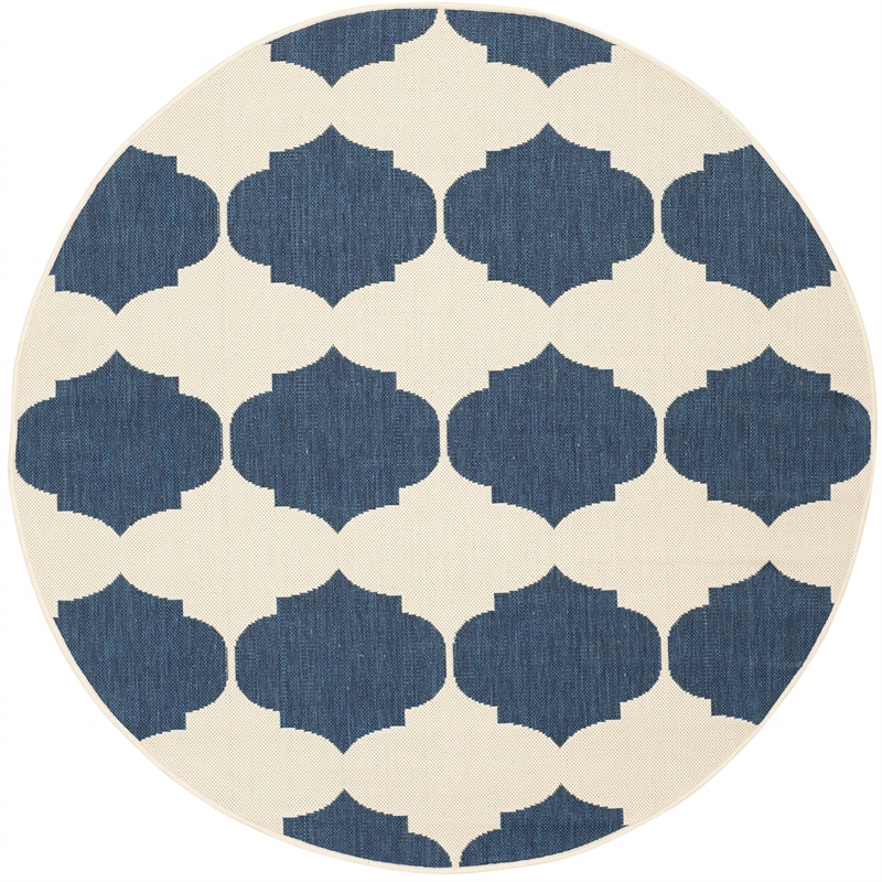 Safavieh Courtyard Beige Indoor Outdoor Rug - Round 5'3
