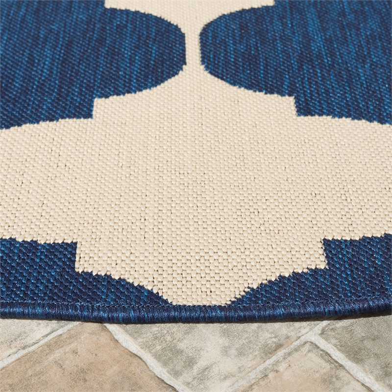 Safavieh Courtyard Beige Indoor Outdoor Rug - Round 5'3