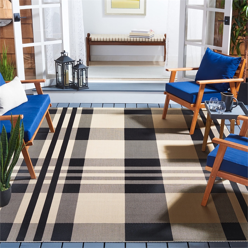 Safavieh Courtyard Black Indoor Outdoor Rug - 9' x 12'