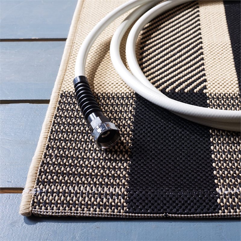 Safavieh Courtyard Black Indoor Outdoor Rug - 9' x 12'