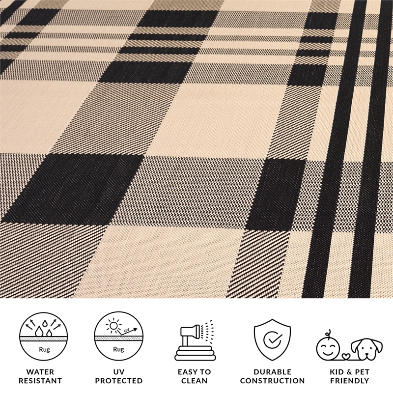 Safavieh Courtyard Black Indoor Outdoor Rug - 9' x 12'