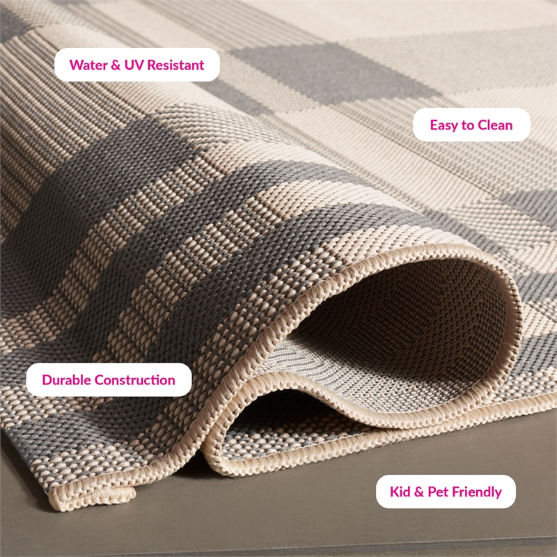 Safavieh Courtyard Grey Indoor Outdoor Rug - Runner 2'3